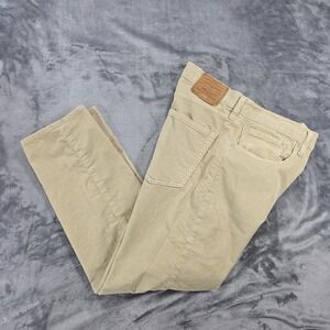 Levis Premium 502 Corduroy Pants Mens 36x30 Tan Stretch Classic Casual Comfort